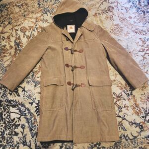 Vtg Corduroy Duffle Coat With Toggle Closures And Hood M: made in England